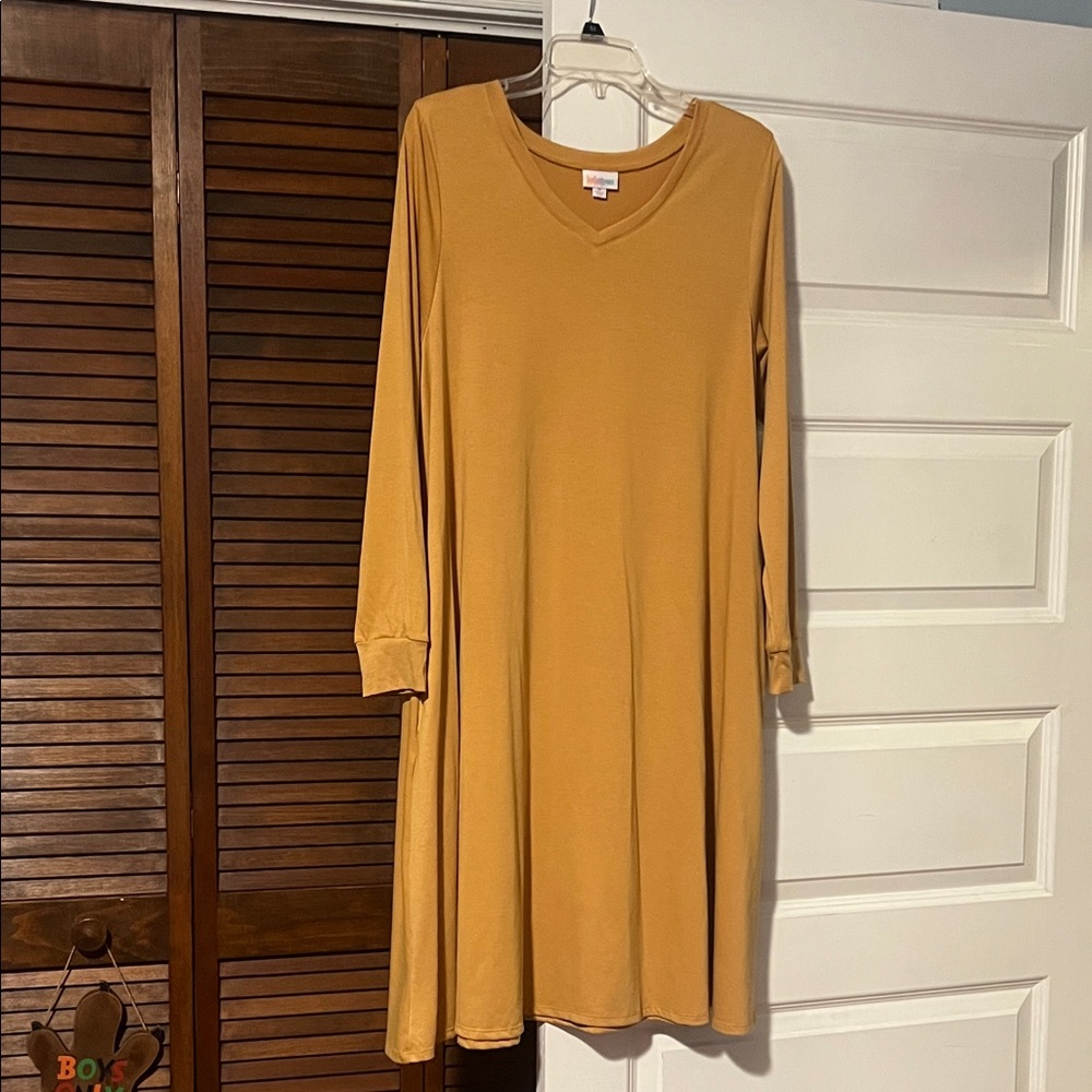 LuLaRoe Mustard Long Sleeve Dress